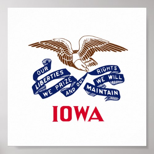 Flag of the state of Iowa Poster