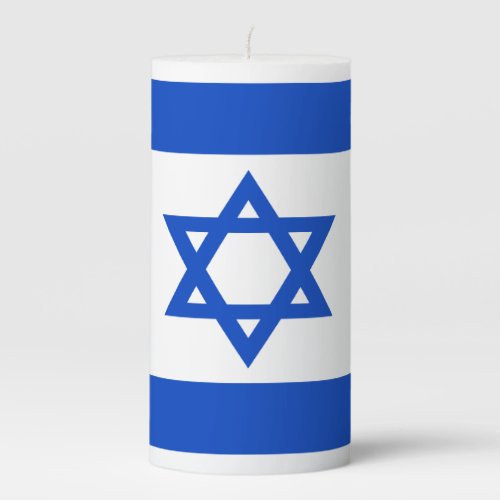 Flag of the State of Israel Pillar Candle