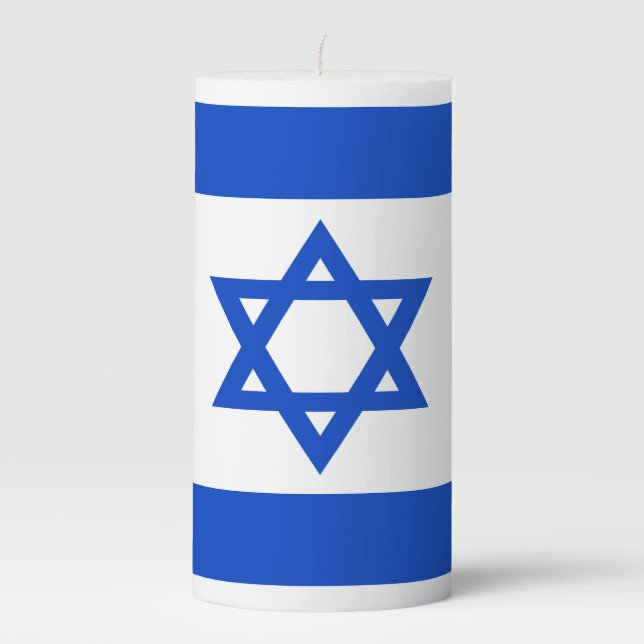 Flag of the State of Israel Pillar Candle (Front)