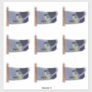 Flag of the State of Kansas Sticker