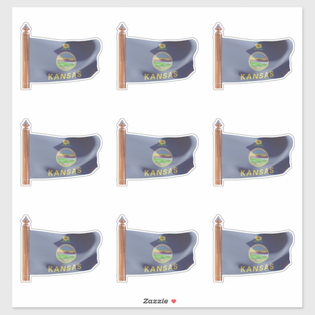 Flag of the State of Kansas Sticker (Sheet)