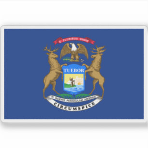 Flag of the state of Michigan, USA Sticker