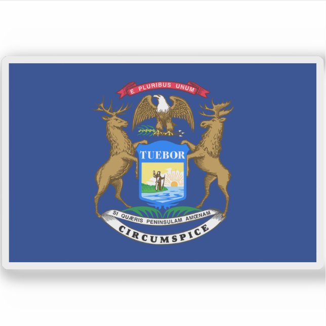 Flag of the state of Michigan, USA Sticker (Front)