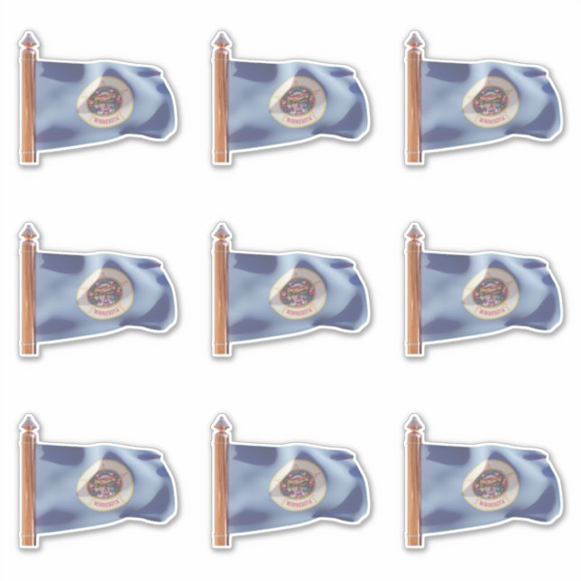 Flag of the State of Minnesota (Outgoing) Sticker (Front)