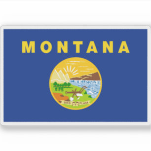 Flag of the state of Montana, USA Sticker