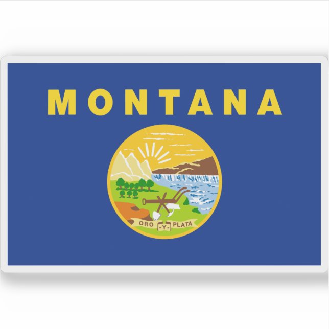 Flag of the state of Montana, USA Sticker (Front)