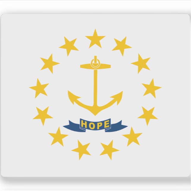Flag of the state of Rhode Island, USA Sticker (Front)