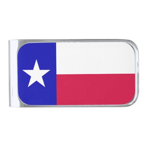 Flag of the state of Texas Silver Finish Money Clip