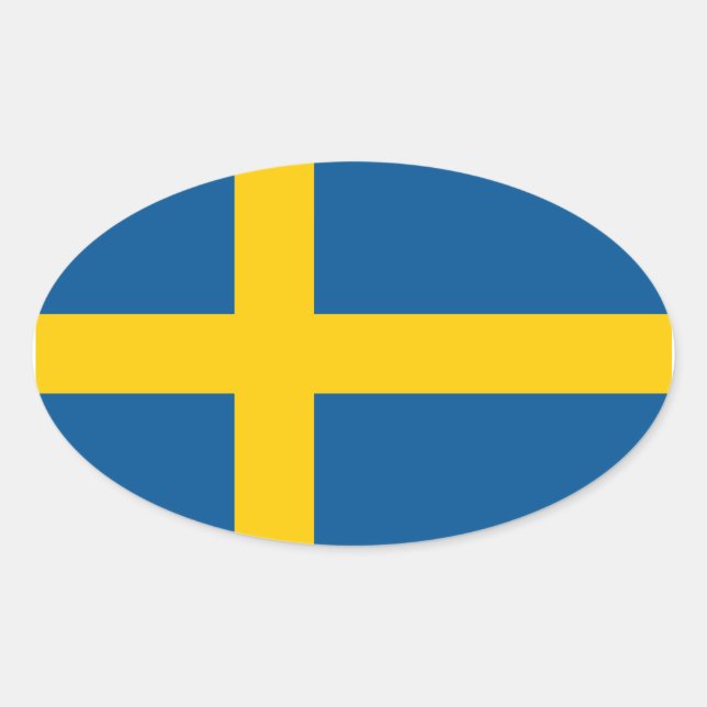 Flag of the Sweden Sticker (Oval) (Front)