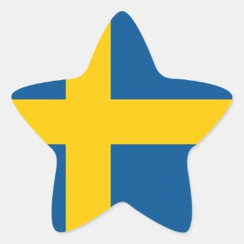 Flag Of The Sweden Sticker (star) by StillImages at Zazzle