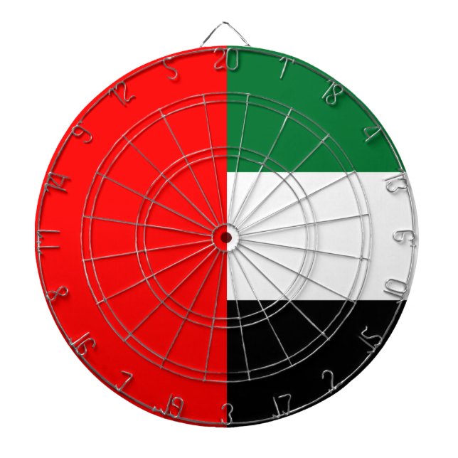 Flag of the United Arab Emirates (UAE) Dart Board (Front)