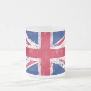 Flag of the United Kingdom or the Union Jack Frosted Glass Coffee Mug