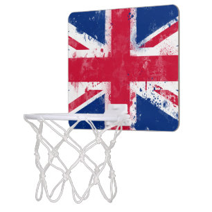 Flag of the United Kingdom or the Union Jack Mini Basketball Hoop