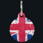Flag of the United Kingdom or the Union Jack Pet Name Tag<br><div class="desc">Flag of the United Kingdom or the Union Jack</div>