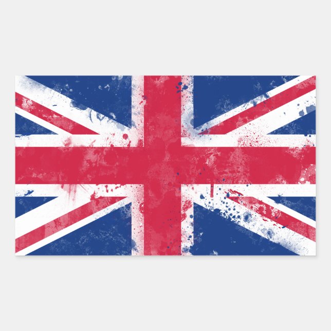 Flag of the United Kingdom or the Union Jack Rectangular Sticker (Front)