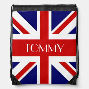 Flag of the United Kingdom The Union Jack Monogram Drawstring Bag