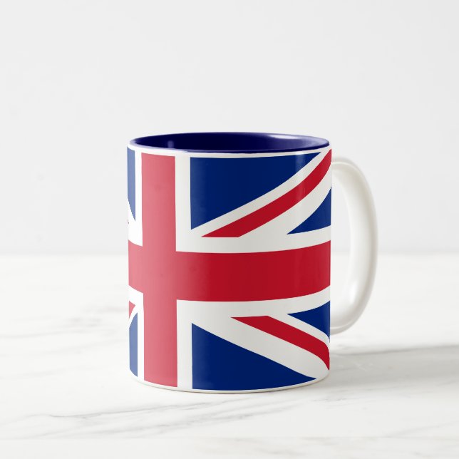 Flag of the United Kingdom Two-Tone Coffee Mug (Front Right)