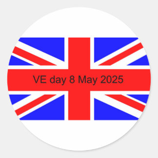Flag of the United Kingdom VE day 2025 Classic Round Sticker