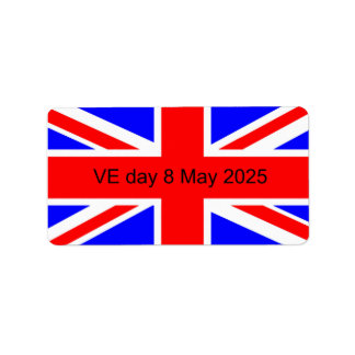 Flag of the United Kingdom VE day 2025 Label