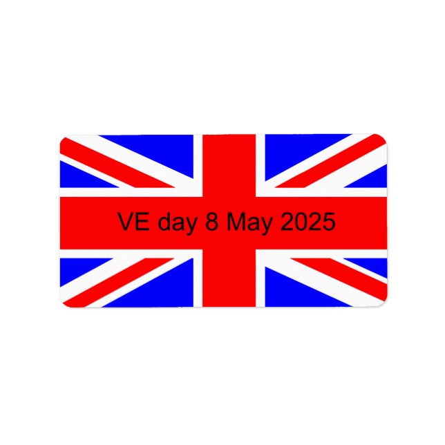 Flag of the United Kingdom VE day 2025 Label (Front)