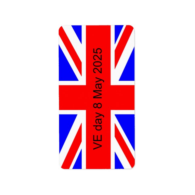 Flag of the United Kingdom VE day 2025  Label (Front)