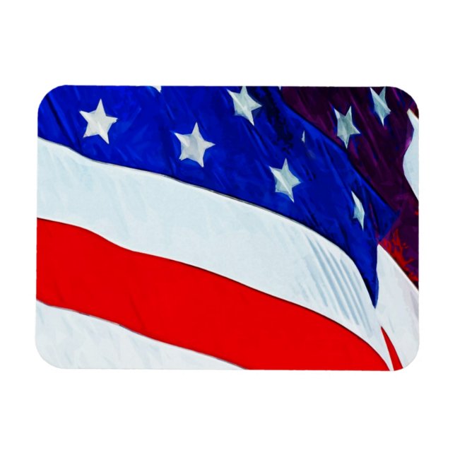 Flag of the United States Abstract Impressionism Magnet (Horizontal)