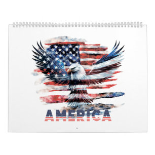 Flag of the United States. America Calendar