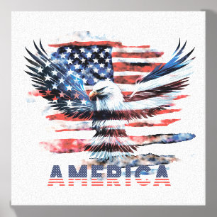 Flag of the United States. America Canvas Photo Tile