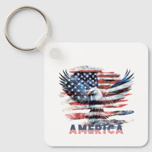 Flag of the United States. America Keychain
