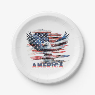 Flag of the United States. America Paper Plates