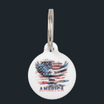 Flag of the United States. America Pet ID Tag<br><div class="desc">Illustration of an American flag with the word America. For a patriot</div>