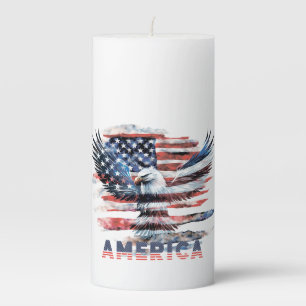Flag of the United States. America Pillar Candle