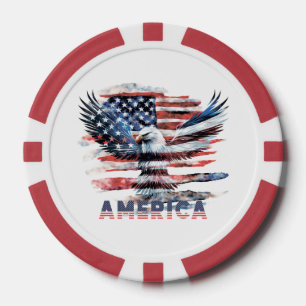 Flag of the United States. America Poker Chips