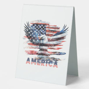 Flag of the United States. America Table Tent