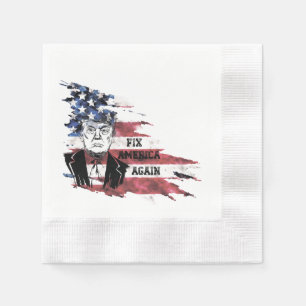 Flag of the United States.Donald Trump. Napkins