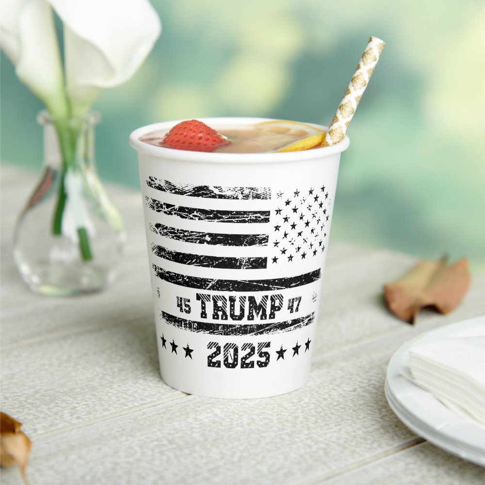 Disover Flag of the United States Donald Trump Paper Cups