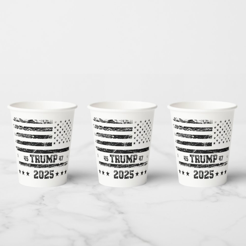 Disover Flag of the United States Donald Trump Paper Cups
