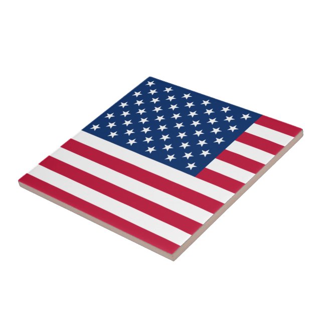 Flag of the United States of America Ceramic Tile (Side)