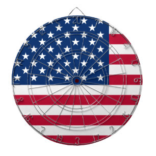 Flag of the United States of America Dartboard With Darts