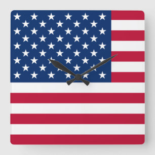 Flag of the United States of America Square Wall Clock