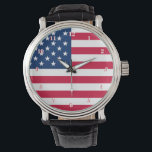 Flag of the United States of America Watch<br><div class="desc">USA - United States of America - Flag - Patriotic - independence day - July 4th - Customizable - Choose / Add Your Unique Text / Color - Make Your Special Gift - Resize and move or remove and add elements / image with customization tool. You can also transfer designs...</div>