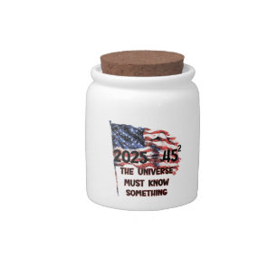 Flag of the United States. President Donald Trump. Candy Jar