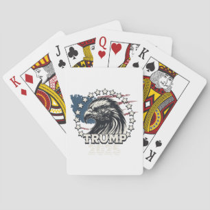  Flag of the United States. President Donald Trump Poker Cards