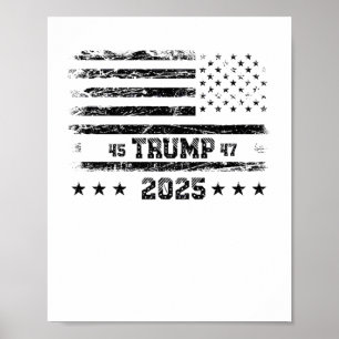 Flag Of The United States.president Donald Trump.r Poster