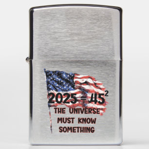 Flag of the United States. President Donald Trump. Zippo Lighter