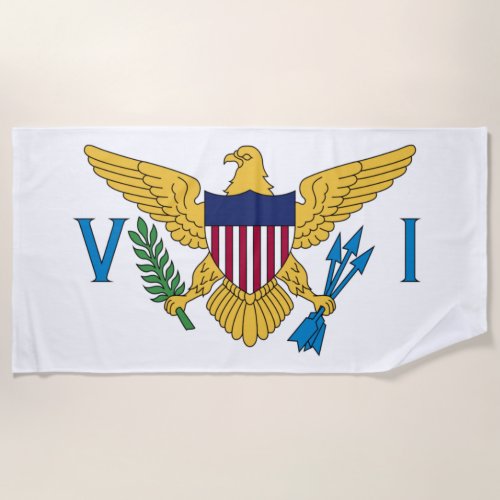 Flag of the United States Virgin Islands Beach Towel