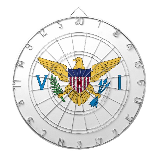 Flag of the United States Virgin Islands Dart Board (Front)