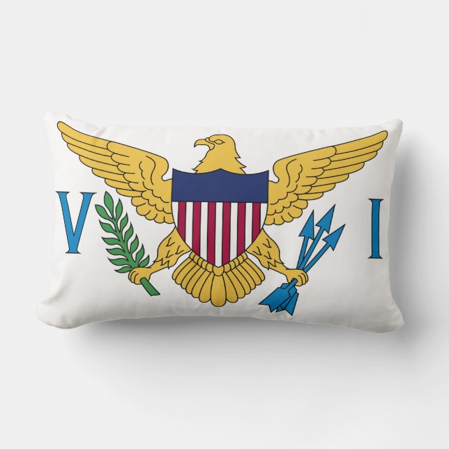 Flag of the United States Virgin Islands Lumbar Pillow (Front)