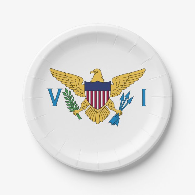 Flag of the United States Virgin Islands Paper Plates (Front)