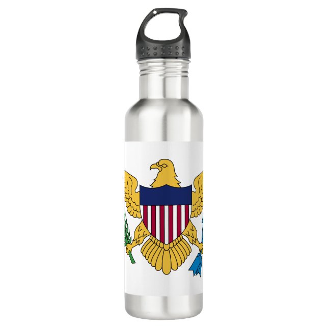 Flag of the United States Virgin Islands Stainless Steel Water Bottle (Front)